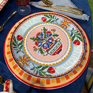 Baci Milano Dolce Far Niente Karışık Desenli 6 Parça Mix Porselen Servis Tabağı 28 cm görseli 2