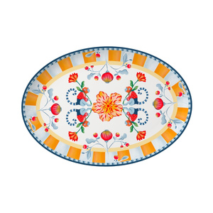 Baci Milano Dolce Far Niente Çiçek Desenli Oval Porselen Servis 31x22 cm görseli 3