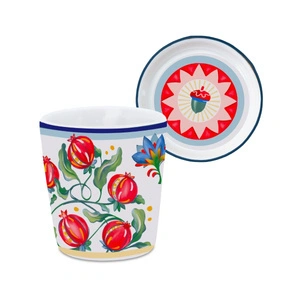 Baci Milano Dolce Far Niente Nar Desenli Kapaklı/Tabaklı Espresso Bardağı   Ø 5,5 cm, H 7 cm görseli 2