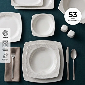 Emsan Allegro 53 Parça 12 Kişilik Kare Yemek Takımı