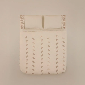 Karaca Home Incanto Brodeli Müslin Çift Kişilik Pike Takımı Vizon görseli 6