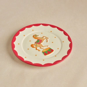 Karaca New Year Yılbaşı Carousel Pasta Tabağı Horse 20 cm