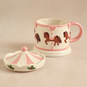 Karaca New Year Yılbaşı Carousel Pembe Kupa 450 ml