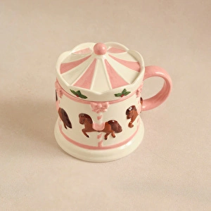 Karaca New Year Yılbaşı Carousel Pembe Kupa 450 ml