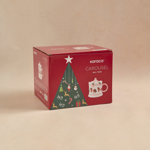 Karaca New Year Yılbaşı Carousel Pembe Kupa 450 ml görseli 6