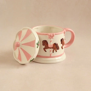 Karaca New Year Yılbaşı Carousel Pembe Kupa 450 ml