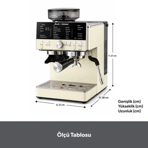 Homend Jumbo X Homend LattePrimo 5018H Barista Tipi Çekirdek Öğütücülü Espresso Makinesi, 20 Sıcak ve Soğuk İçecek