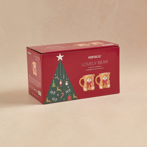 Karaca New Year Yılbaşı Lovely Bear 2 Kişilik Kahve Fincan Takımı 110 ml görseli 5