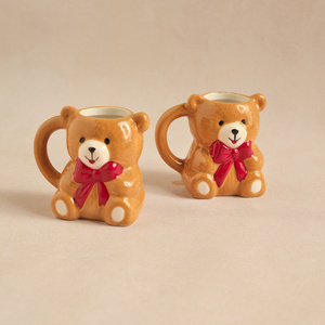 Karaca New Year Yılbaşı Lovely Bear 2 Kişilik Kahve Fincan Takımı 110 ml