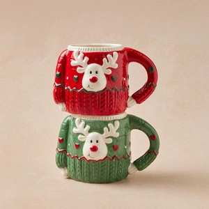 Karaca New Year Yılbaşı Sweater Deer Kırmızı Kupa 400 ml görseli 6