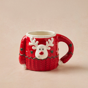 Karaca New Year Yılbaşı Sweater Deer Kırmızı Kupa 400 ml