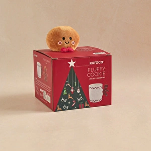 Karaca New Year Yılbaşı Fluffy Cookie Peluş Oyuncak Hediyeli Kupa Seti 460 ml görseli 5