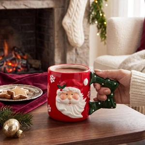 Karaca New Year Yılbaşı Snowy Santa  Kupa 430 ml görseli 4