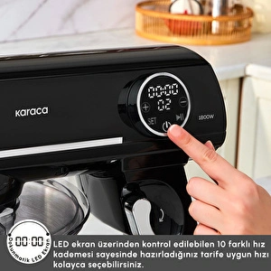 Karaca Multichef Artisan Kıyma Çekme/ Sucuk-Sosis/İçli Köfte Aparatlı Digital Ekran Tam Döküm Kıyma Aparatlı Hamur Yoğurma Makinesi Black 7L görseli 5