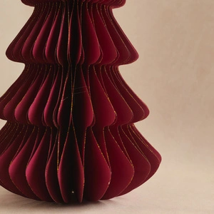Karaca Home New Year Velvet Glow Kağıt Çam Ağacı Dekoratif Obje 23x23x45 cm