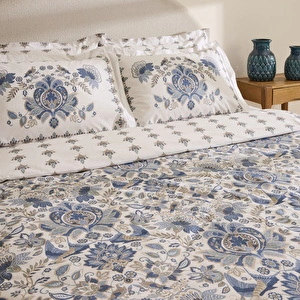 Karaca Home Silvara %100 Pamuk Tek Kişilik Nevresim Takımı Mavi görseli 4