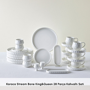 Karaca Stream Bone King & Queen 28 Parça 6 Kişilik Kahvaltı Takımı