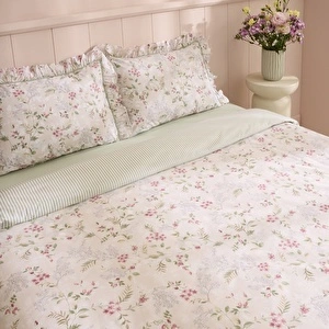 Kaşmir Home Papillon %100 Pamuk Çift Kişilik Nevresim Takımı Çağla görseli 3