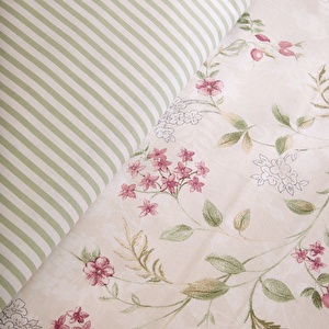 Kaşmir Home Papillon %100 Pamuk Çift Kişilik Nevresim Takımı Çağla görseli 5