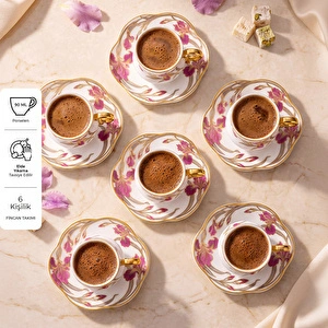Emsan Lilyum 6 Kişilik Kahve Fincan Takımı 90 ml görseli 2