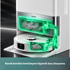 Homend Alex 40 Otomatik Boşaltım Sistemli Moplu 28.000 Pa Robot Süpürge görseli 8