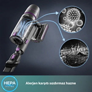 Homend Dustrıder 1273H Katlanabilir Borulu Dikey Süpürge Mor görseli 3