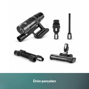 Homend Dustrıder 1273H Kablosuz Katlanabilir Borulu Şarjlı Dikey Süpürge Siyah-Silver görseli 10