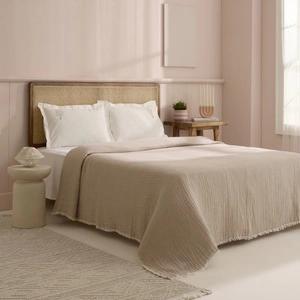 Kaşmir Home Diana Çift Kişilik Müslin Pike Takımı Bej görseli 6