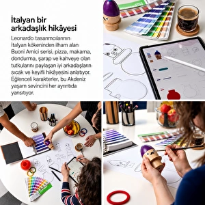Leonardo Tasarım Ödüllü El Yapımı Premium Dekoratif Obje Buoni Amici Pizzaiolo 24 cm görseli 8