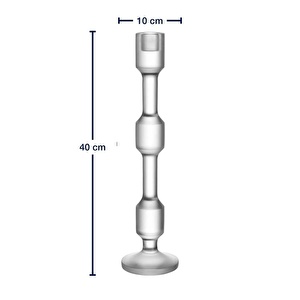 Leonardo Rialto Buzlu Saten Dokulu El Yapımı Premium Şamdan 40 cm görseli 6