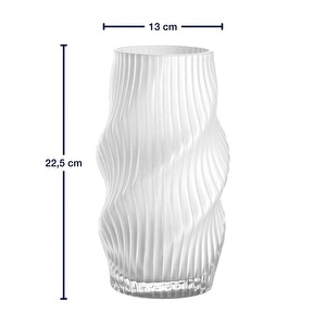 Leonardo Verdi El Yapımı Dekoratif Beyaz Vazo 23 cm görseli 6