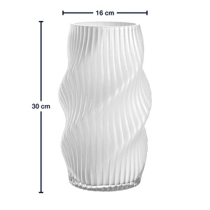Leonardo Verdi El Yapımı Dekoratif Beyaz Vazo 30 cm görseli 7