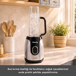 Karaca Blendy Personal Kişisel Kulplu Smoothie Blender Çift Hazneli Silver görseli 7