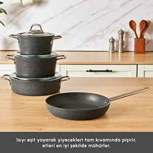 Emsan Biogranit Yaren 7 Parça Tencere Seti