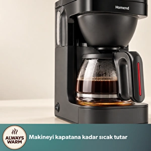 Homend Take 5 Brew 5019H Filtre Kahve ve Çay Demleme Makinesi Siyah görseli 3