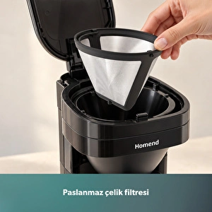 Homend Take 5 Brew 5019H Filtre Kahve ve Çay Demleme Makinesi Siyah görseli 7