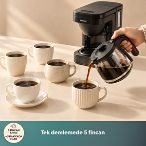 Homend Take 5 Brew 5019H Filtre Kahve ve Çay Demleme Makinesi Siyah görseli 8