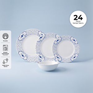 Emsan Gül Porselen 24 Parça 6 Kişilik Yemek Takımı