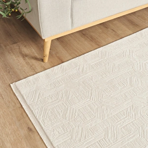 Kaşmir Halı 7/24 Sahara Softline Aura White 80x300 cm görseli 3