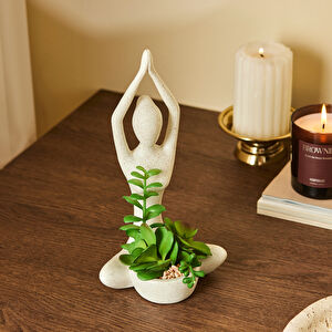 Karaca Home Palvin Asana Dekoratif Sukulent 13,5 x 13,5 x 25,3 cm