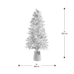 Karaca Home Karaca New Year Yılbaşı Beyaz Çam Ağacı 2000 Dal 210 cm