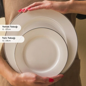 Karaca Elegance Bone Lexi 53 Parça 12 Kişilik Yemek Takımı Platin görseli 6