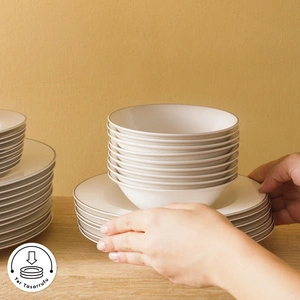 Karaca Elegance Bone Lexi 53 Parça 12 Kişilik Yemek Takımı Platin görseli 7