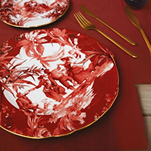 Baci Milano Le Rouge Porselen Yemek Tabağı 28 cm görseli 1