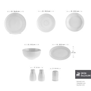 Karaca Forever Bone Artiste 53 Parça 12 Kişilik Yemek Takımı