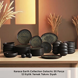 Karaca Earth Collection Galactic 55 Parça 12 Kişilik Yemek Takımı Siyah