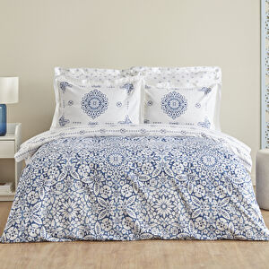 Karaca Home Ida Mavi % 100 Pamuk Çift Kişilik Nevresim Takımı 