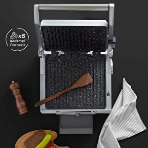 Karaca Inox Granit Izgara ve Tost Makinesi 2000W Paslanmaz Çelik görseli 2