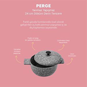Emsan Perge Döküm Derin Tencere 24 cm görseli 11