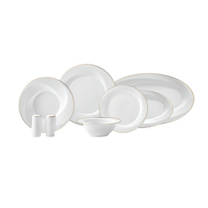 Karaca X Sarıyer Design Vortex Fine Pearl 28 Parça 6 Kişilik Yemek Takımı Gold  görseli 2